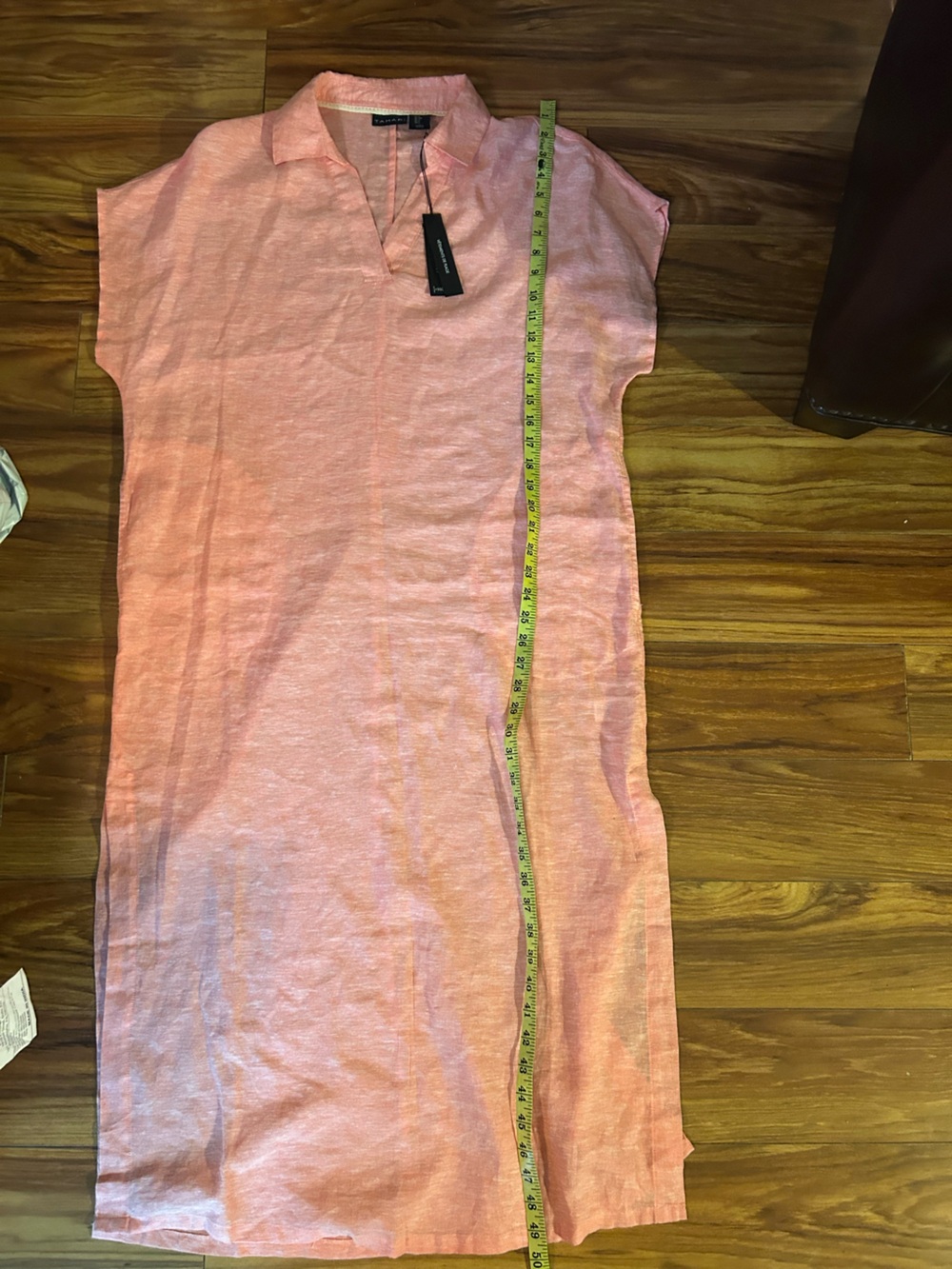 Tahari coral linen blend Swim Cover-Up Caftan dress small - Picture 11 of 12